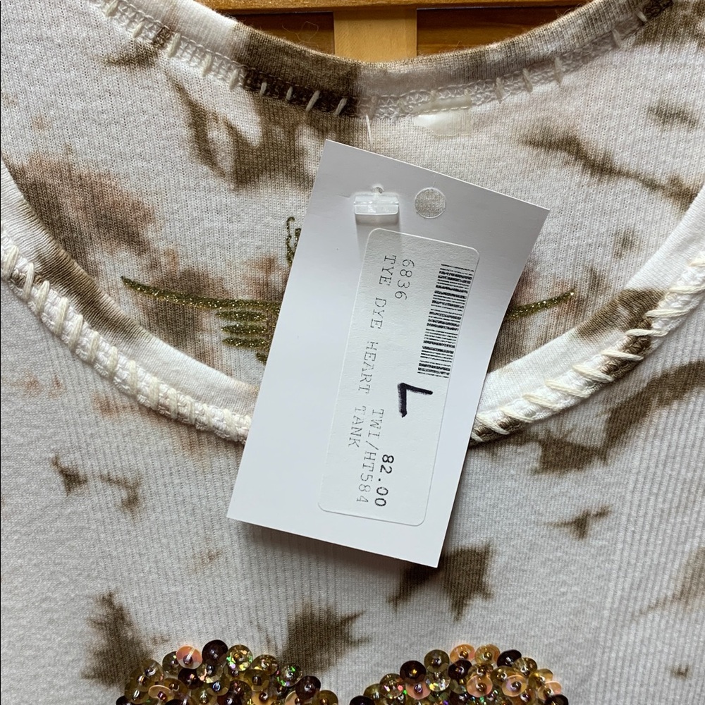 TWISTED HEART Embellished Heart Tie-Dye Tank Top- NWT Deadstock - Picture 3 of 11